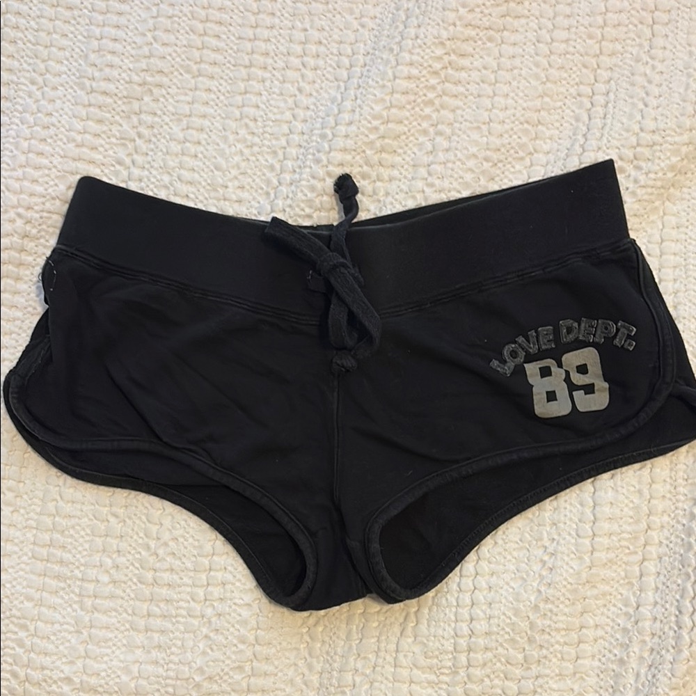 Black 'Love Dept. 89' Women's Lounge Shorts